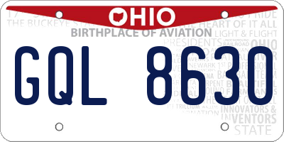 OH license plate GQL8630