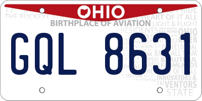 OH license plate GQL8631
