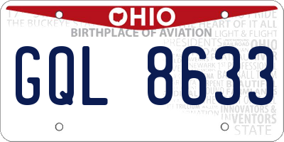 OH license plate GQL8633