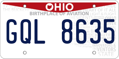 OH license plate GQL8635