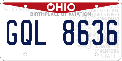 OH license plate GQL8636