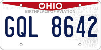 OH license plate GQL8642