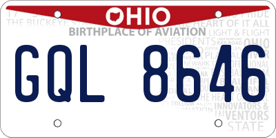 OH license plate GQL8646