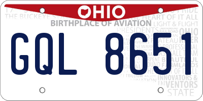 OH license plate GQL8651