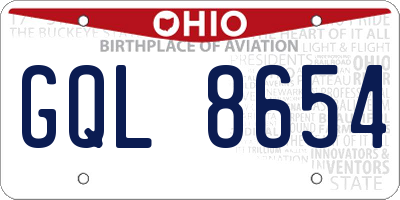 OH license plate GQL8654