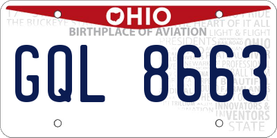 OH license plate GQL8663
