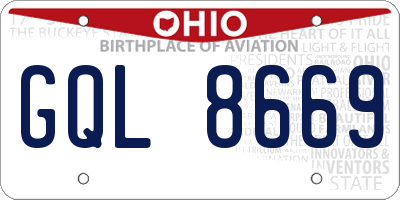 OH license plate GQL8669