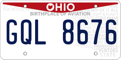 OH license plate GQL8676