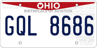 OH license plate GQL8686