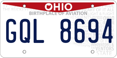 OH license plate GQL8694