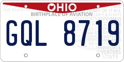 OH license plate GQL8719