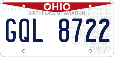 OH license plate GQL8722