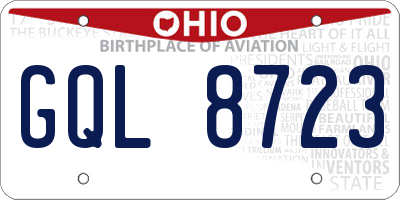 OH license plate GQL8723