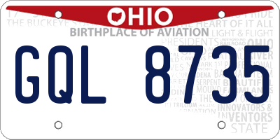 OH license plate GQL8735