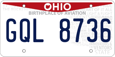 OH license plate GQL8736