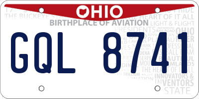 OH license plate GQL8741
