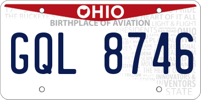 OH license plate GQL8746