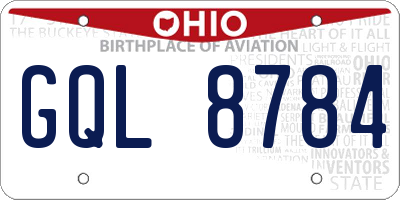 OH license plate GQL8784