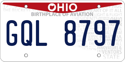 OH license plate GQL8797