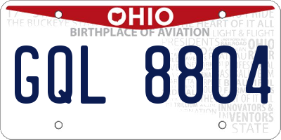 OH license plate GQL8804