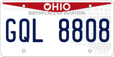 OH license plate GQL8808
