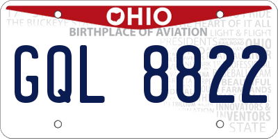 OH license plate GQL8822
