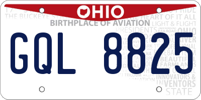 OH license plate GQL8825