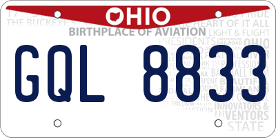 OH license plate GQL8833