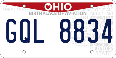 OH license plate GQL8834