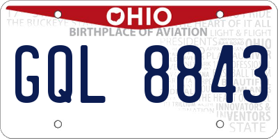 OH license plate GQL8843
