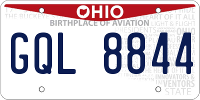 OH license plate GQL8844