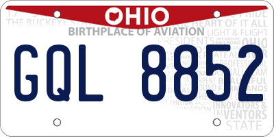 OH license plate GQL8852