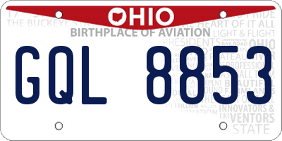 OH license plate GQL8853