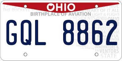 OH license plate GQL8862