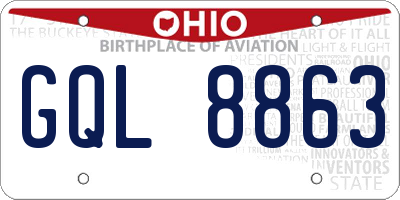 OH license plate GQL8863