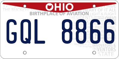 OH license plate GQL8866