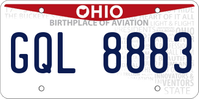OH license plate GQL8883