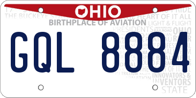 OH license plate GQL8884
