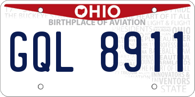 OH license plate GQL8911