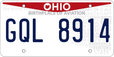 OH license plate GQL8914