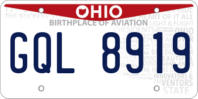OH license plate GQL8919