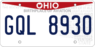 OH license plate GQL8930