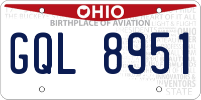 OH license plate GQL8951