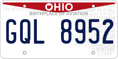 OH license plate GQL8952