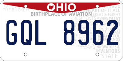 OH license plate GQL8962
