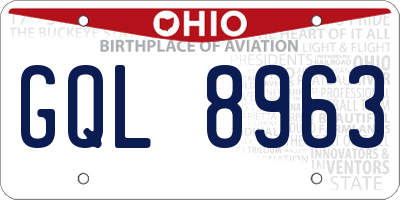 OH license plate GQL8963