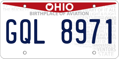 OH license plate GQL8971