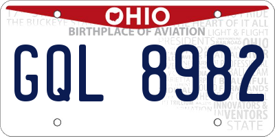 OH license plate GQL8982