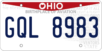 OH license plate GQL8983