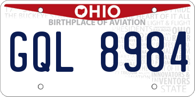 OH license plate GQL8984